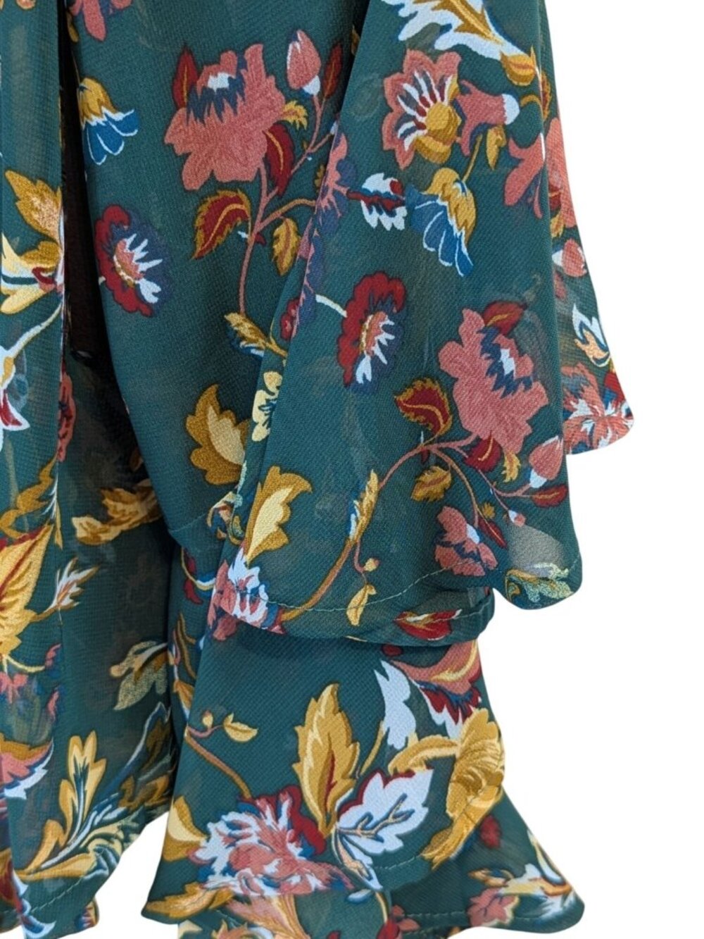 Frye Small Floral Prairie Peasant Top Bell Sleeve Boho Cottagecore Blouse Top - Picture 6 of 14
